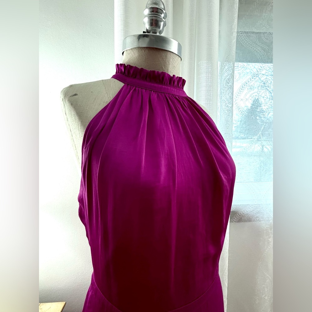 Banana Republic Fuchsia Halter Maxi Dress, 14, VGUC - Picture 2 of 12